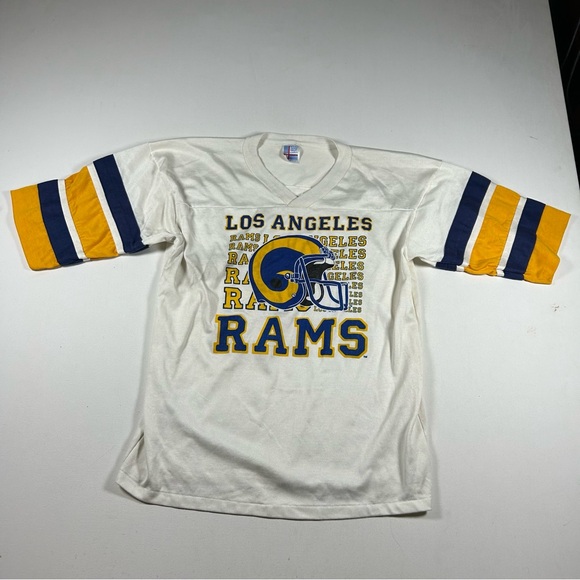 Vintage Los Angeles Rams Large Garan Jersey ShirtMens Large Made USA 70s RARE